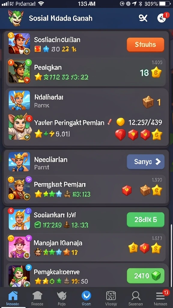 rpgame - Screenshot menunjukkan fitur kustomisasi karakter yang mendetail.
